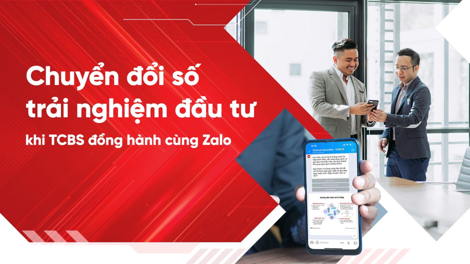 Chuyển đổi số trải nghiệm đầu tư khi TCBS đồng hành cùng Zalo