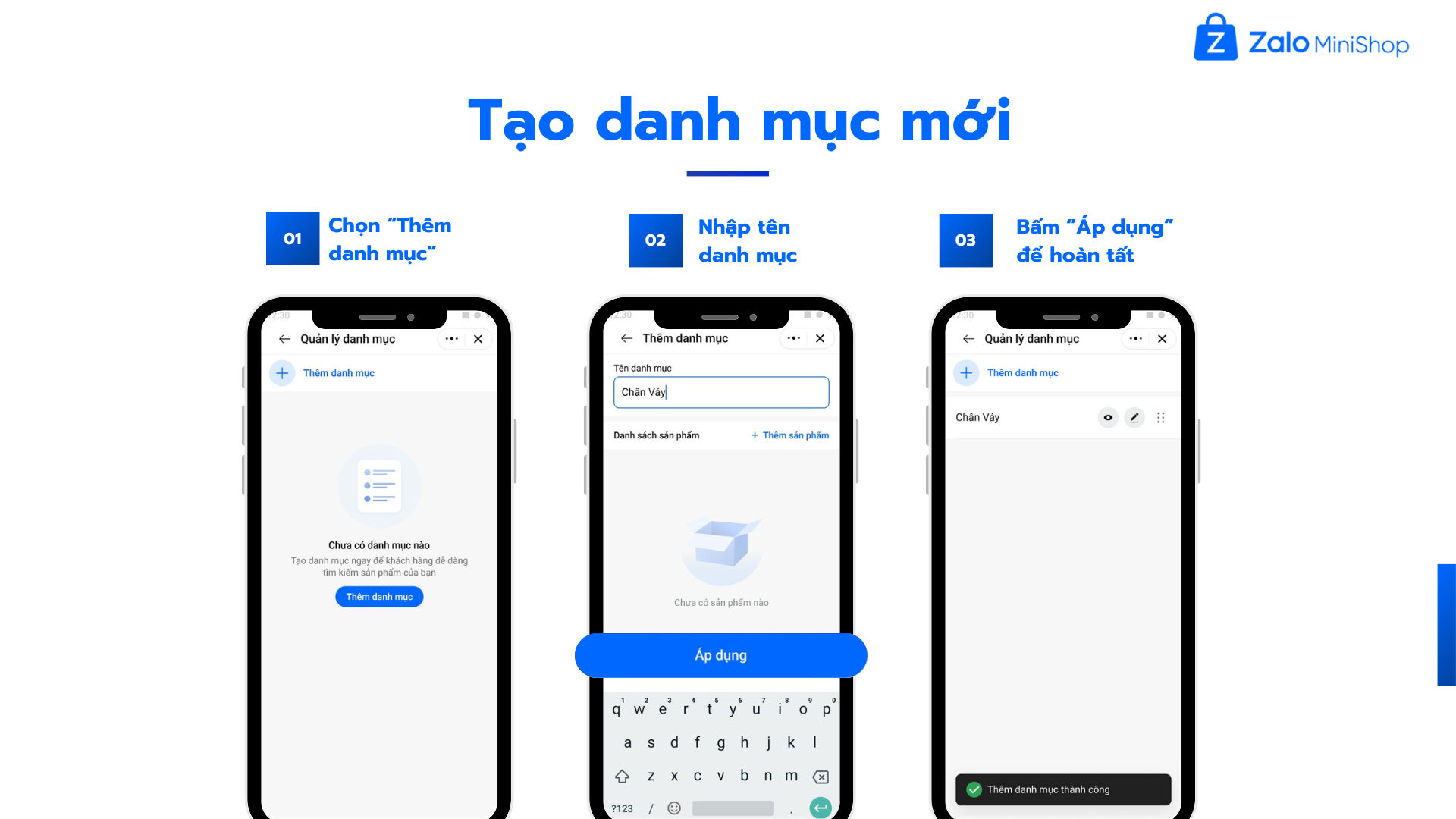 Sắp xếp, ẩn/hiện danh mục trong Mini Shop Manager