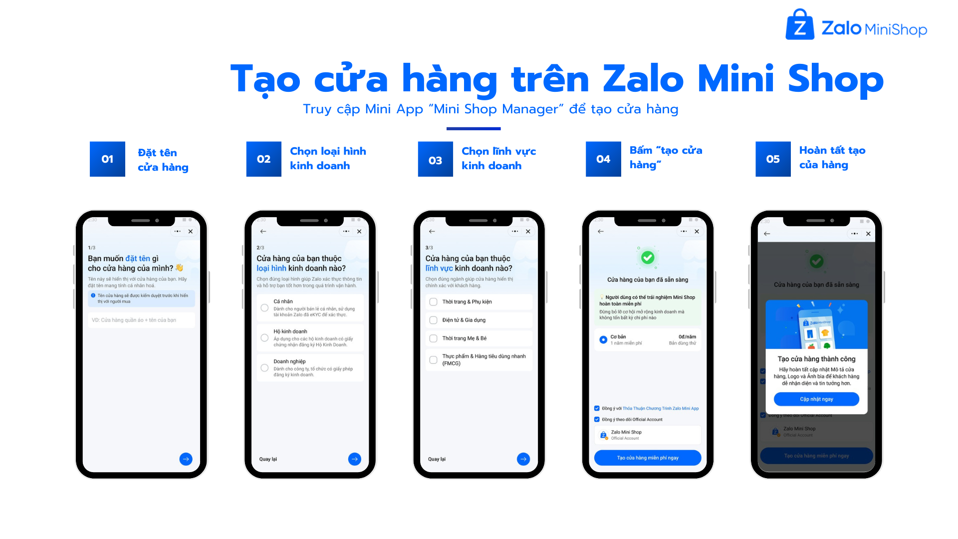 Tạo cửa hàng mới trên Zalo Mini Shop bằng Mini Shop Manager