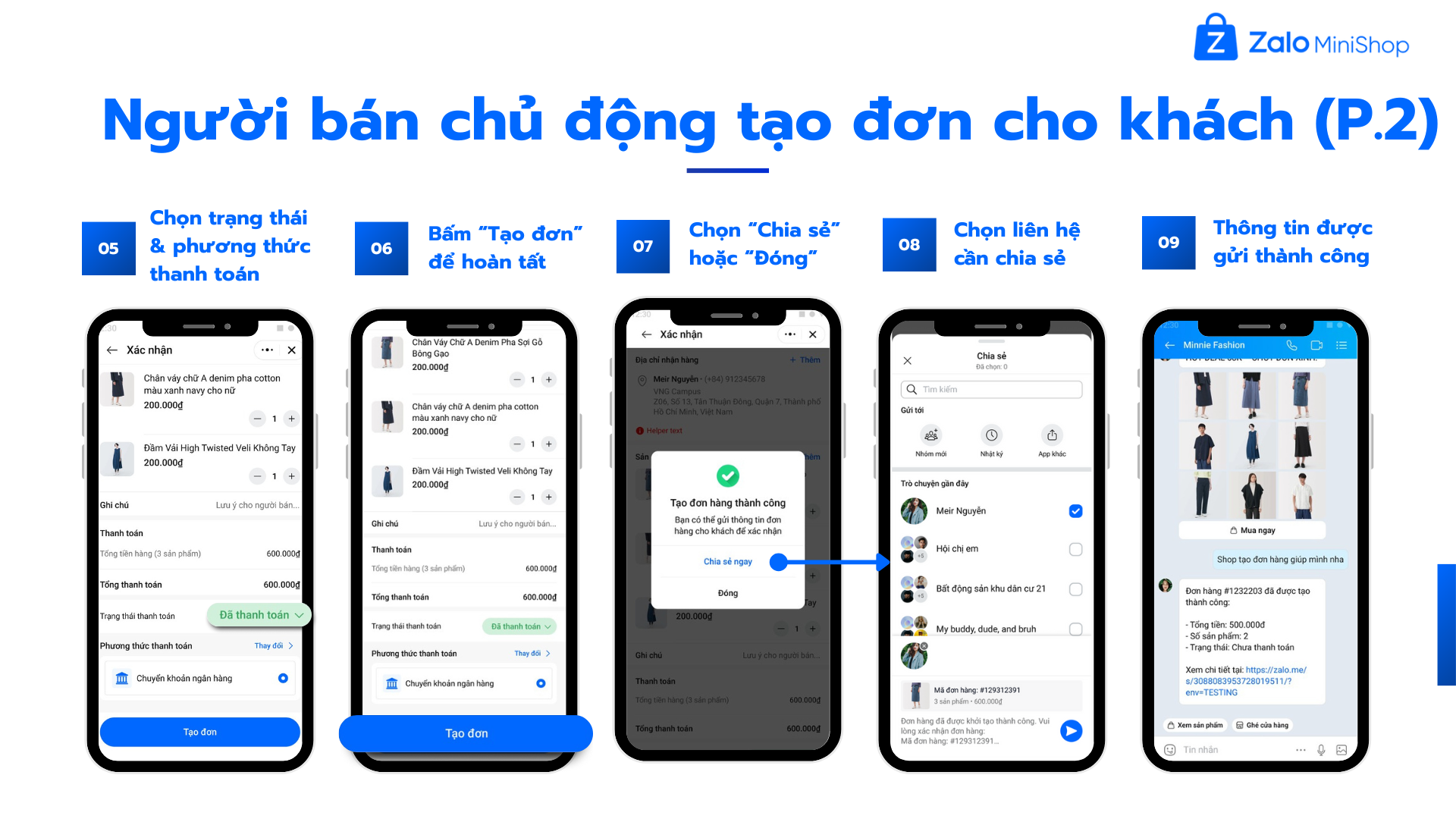 Xác nhận đơn hàng trong Mini Shop Manager
