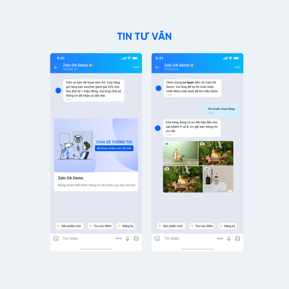 Tin tư vấn đa dạng trên Zalo OA - Miền Tây Media